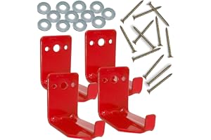 4 Pack of Fire Extinguisher Mount, Wall Hook, Fire Extinguisher Bracket up to 40 lbs Extinguishers, Suitable for Big and Small Fire Extinguisher, Holder for Dry Chemical and Water Extinguishers