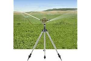 SMANDY 360°Zinc Alloy Impact Sprinkler on Tripod Base Water Watering Sprinkler Sprayer for Lawn Garden Yard Flowers Plants Trees