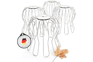 greate 4x Dachrinnen Laubschutz Edelstahl 87 bis 100mm einstellbar - Fallrohrschutz als Regenrinnen Laubschutz - Laubfang Fallrohr, Dachrinnen Sieb, Sieb für Regenfallrohr, Sieb Dachrinne