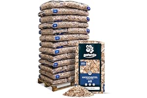 GALAMIO Holzhackschnitzel Hackschnitzel Mulch Natur Wald Kiefer Pinus Sylvestris Für Garten Hochbeet Dekor Holz Deko Häcksel Grob 5-60mm 60l x 39 Sack 2.340l / 1 Palette