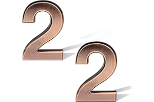 SAVITA 2 Pezzi 7cm Numeri di Scatola di Lettere in Bronzo, Adesivi Numero di Indirizzo Adesivi Segno di Numeri di Casa per Auto Hotel Case Appartamenti (Numero 2)