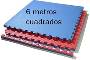 Grupo Contact 6 Metros Tatami Puzzle de 3 cm. Grosor. Medida perimetro 1 x 1 m. (Rojo/Azul)