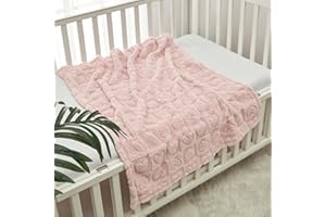CREVENT 75cmX100cm Gemütliche weiche warme Sherpa Baby Decke für Mädchen Jungen, Neugeborene Essentials für Säugling, Baby Dusche Empfangen Geschenk für Rosa Herz