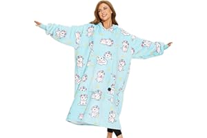 THREE POODLE Decken Hoodie, Oversize Hoodie Decken Pullover Kuschelpullover für Damen Herren Kinder, Warm und Weiches Futter, Übergroßer Hoodie Sherpa-Decke, Verschiedene Muster Verfügbar