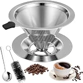 Stainless Steel Coffee Filter, Manual Reusable Drip Coffee Filter for Brewing Coffee, Coffee Filter Accessory