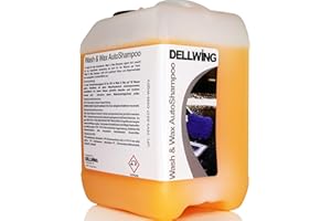 DELLWING shampoo per auto Wash & Wax con cera 2,5 l - shampoo altamente professionale per la tua autovettura - diluibile fino a 1:200 - brillantezza perfetta e profonda con effetto idrorepellente