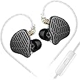 KZ x HBB PR2 13.2mm Planar Driver In Ear Monitor, HiFi IEM Earphones with N52 Magnet Array, Nanoscale Diaphragm, Detachable 0.75mm 2 Pin Silver-plated OFC Cable for Gaming (Black, With Mic)