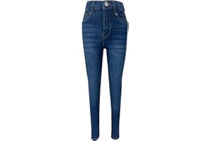 LAMIRE High Rise Skinny Girls Jeans - Stretchy Slim Denim Jeans for Kids - Stylish and Comfortable High Waist Cotton Kids Jeans with Adjustable Waistband for Ages 5-13 Years
