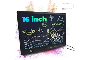 Ubitree LCD Writing Tablet for Kids, 16 Inch Colorful Screen Rechargeable Electronic Drawing Board Digital Writing Pad, Reusable Erasable Doodle Board Portable Drawing Tablet Gift for Boys Girls