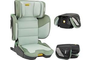Jovikids i-Size Siège Auto Voyage ISOFIX pour Groupe 2 3, ECE R129, Enfant de 3 à 12 ans, 100-150cm, ECE R129, Siège Profond et Pliable, Léger（Vert）