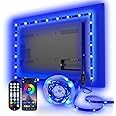 Daymeet LED TV Backlights, 3M USB Powered LED Lights for TV 32-60 inch Led TV Light RGB Color Changing LED Strip Lights TV Monitor Behind Lighting with Remote Music Sync Bluetooth APP Control