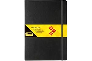 ‎IDENA Idena 209292 - Notizbuch DIN A4, liniert, Papier cremefarben, 192 Seiten, 80 g/m², Hardcover in Schwarz