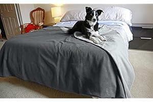 PAWSSE Coperta Impermeabile per Cani Pawsee, Coperta in Pile Sherpa a Prova di pipì per Divano Protezione Divano Letto, Copertura Protettiva per mobili reversibili Lavabili 152 x 127 Grigio