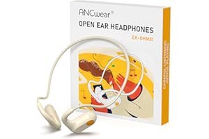 ANCwear Open Ear Headphones, Wireless Bluetooth 5.3 Sports Ear Headphones, 17g Lightweight IP56 Waterproof 8H Playtime for Kids,Students (White)