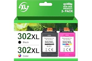 Prodoki 302 XL Cartouche d'encre Remplacement pour HP 302 XL Noir et Couleur Cartouche Encre pour OfficeJet 3831 3833 3830, DeskJet 3630 2130 3632, Envy 4520 4525 4527 (1 Noir, 1 Tri-Colore)