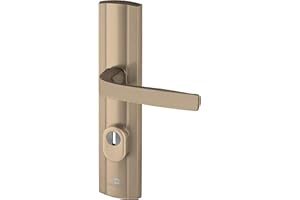 Bricard 9910191 Ensemble de Poignées Blindées sur Plaque EXPRESSION Béquille + Béquille pour Porte d’entrée (pour Cylindre Européen), coloris Ambre