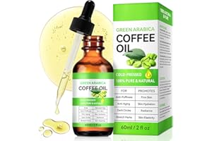 ABODIUSS Kaffeeöl Gegen Falten - 100% Rein und Natürlich Grünes Arabica-Kaffeeöl für Gesicht Körper Haare | Kaffeeöl Gesicht Anti-Puffiness & Firm Skin | Kaffeeöl Hautpflege Kaltgepresst & Vegan - 60ml