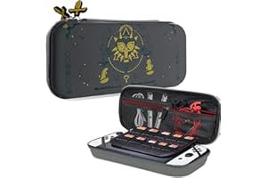 CHIKIXSON Switch Estuche Zelda, Portátil Estuche para Switch y Switch OLED, Bolsa Switch Funda de Transporte Zelda Breath of The Wild, Gris