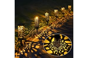 Tomshine Lampes solaires à LED étanches pour l'extérieur, les paysages, les patios et les jardins 6 morceaux Blanc chaud