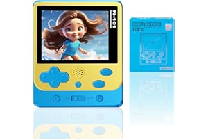 TECTINTER Console de jeu portable pour enfants préchargée 319 jeux vidéo rétro, lecteur de jeu portable avec écran LCD de 6,3 cm, mini jouet électronique d'arcade cadeau pour garçons et filles, bleu