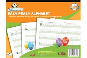 Channie's Easy Peasy Alphabet Handwriting WORKBOOK Combine Both TRACING & Writing. Lots PRACTICES! Most Visual & Simple WORKBOOK ON The Market