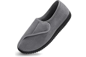 Git-up Herren Diabetiker Hausschuhe Schuhe Arthritis Ödem Verstellbare Verschluss Memory Foam Hausschuhe