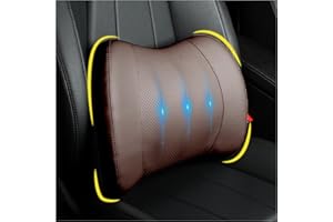 LOFTY AIM Lendenwirbelstützkissen, Memory-Schaum-Lendenkissen zur Schmerzlinderung im unteren Rücken, Auto-Rückenkissen zum Fahren, Lendenwirbelstütze für Auto, Bürostuhl, Rollstuhl - Klassisches Braun