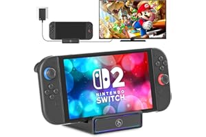 RREAKA Switch2 Dock for Nintendo Switch 2&1, 4 in 1 TV Adapter with 4K@60Hz, USB 3.0 Port, Type C 100W Charging, Portable Switch Docking Station Travel, for Samsung Dex, MacBook