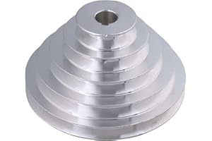 CNBTR 20mm Bore 54mm-150mm Outter Dia Aluminum 5 Slot A Type V-Shaped Pagoda Pulley 5 Step Pulley Belt 12.7mm Belt Width