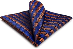 S&W SHLAX&WING Pochettes de Costume pour Hommes à Motifs Business Mariage Bleu Vert Marron Géométrique pour Veste de Costume