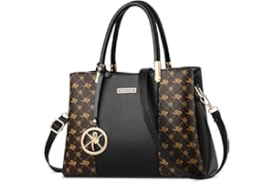FOLOVEYA Borsa a Mano da Donna Firmate Moda Borsetta Tote con Pendenteper Impermeabile Borsa a Tracolla Borse a Spalla per Lavoro Viaggio Datazione Pelle PU Nero B