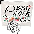 Coach Christmas Gifts for Women: Makeup Bag, Appreciation Gift for Basketball, Baseball & Soccer Coaches, White, Large