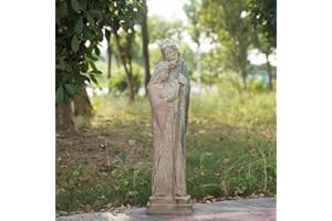 Flooreal - Estatua de jardín de la Sagrada Familia, escultura católica grande para exteriores, 80 cm de alto, sagrado San José, Virgen María, religiosa, Santa Madre de Dios, exterior, patio, césped