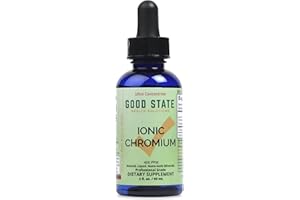 Good State | Ionic Chromium | Natural | Liquid Concentrate | Nano Sized Mineral Technology | Professional Grade | 10 Drops Equals 200 mcg | 1.6 Fl oz Bottle