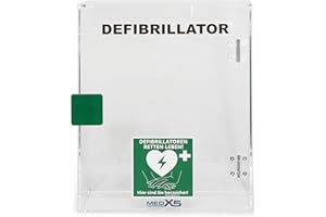 ‎MEDX5 MedX5 Defibrillator Acrylglas Wandkasten für Innenbereiche mit Defi-Standortschild