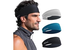 ‎LINLOOK Sport Stirnbänder für Damen und Herren, Antibakterielles Schweißband Stirn, Elastisch rutschfest Haarband für Joggen,Laufen, Fitness, Yoga, Radfahren, Basketball