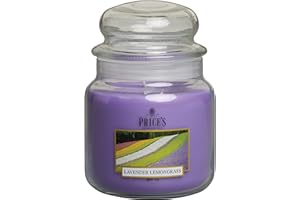 Price's Candles - Candela in Giara Media Lavender & Lemongrass - Durata Fino a 90 ore di Combustione