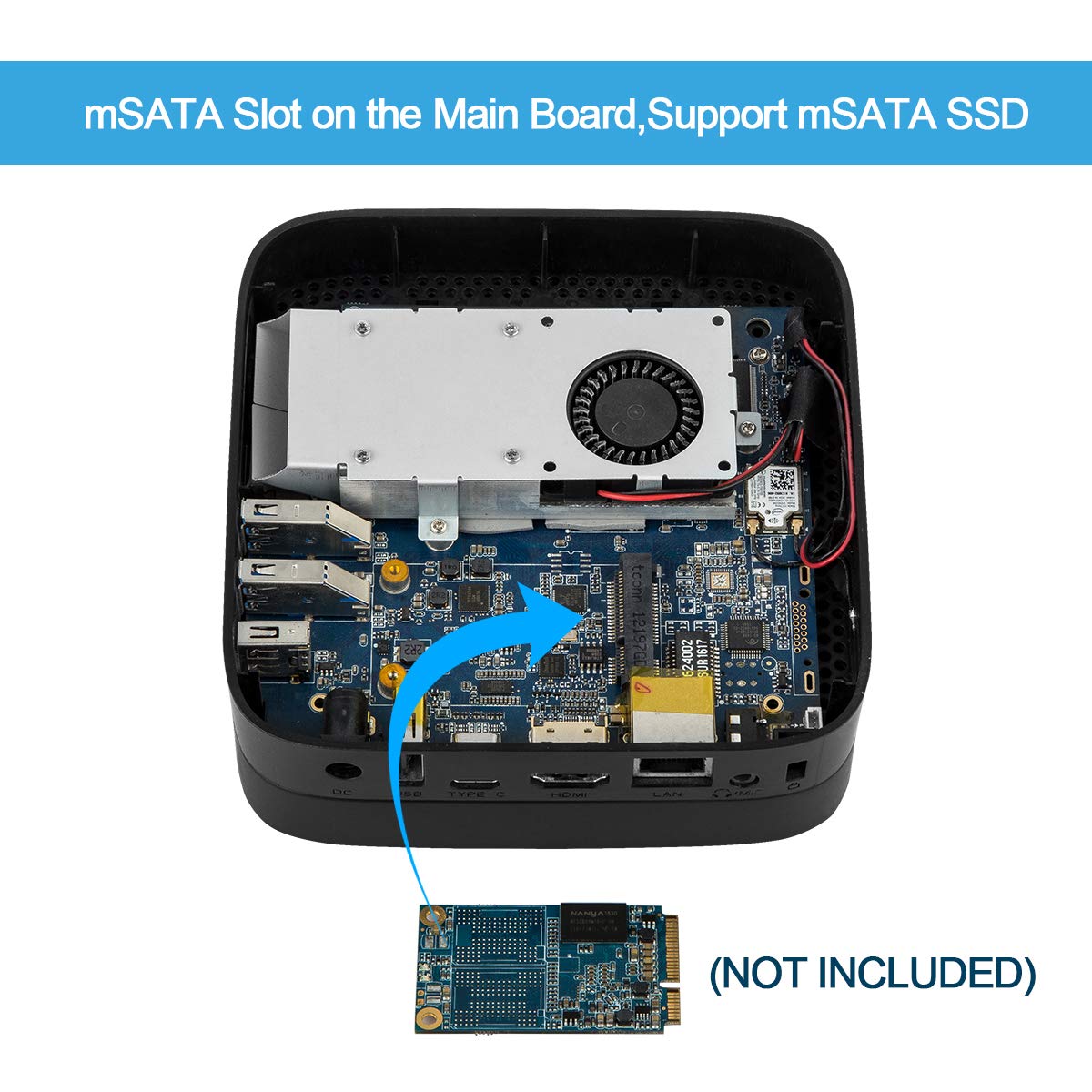 ACEPC AK1, Mini PC Intel Celeron Prozessor J3455 Windows 10 Home (64