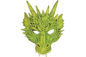 Bristol Novelty Máscara de dragón verde, multicolor, talla única (BM553)