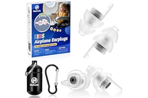 NAIICUTE Bouchons d'oreilles pour enfants (à partir de 6 ans) - 2 paires de protections auditives réutilisables pour enfants et petits conduits auditifs - Bouchons d'oreilles souples - Protection contre le