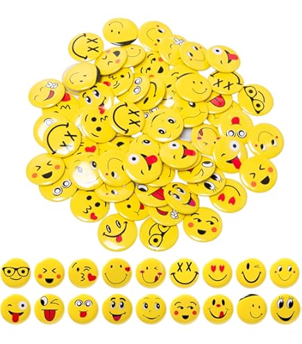 60 Stück Smiley Anstecknadeln Bulk - Bunte Pins Für Lehrer Und Schüler