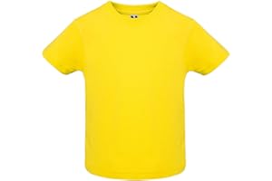 ROLY Camiseta Baby 6564, Ropa Bebé, Camiseta Blanca para Niño y Niña, Negra, Roja, Amarilla