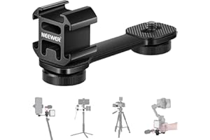 NEEWER Support de Chaussure Triple Froid avec Barre d'extension de Support de Microphone à cardan et Adaptateur 1/4" Compatible avec DJI OM4 Osmo Mobile 3 Zhiyun Smooth 4 Feiyu AK2000