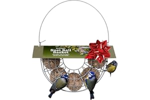 Fat Ball Feeder - Jacobi Jayne® Suet Ball Basket - Holds 5 fat balls for wild birds - fat ball feeders hanging - suet ball holder - fat ball feeder for small birds only