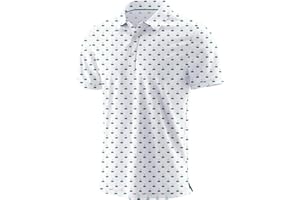 QIXING Summer Mens Golf Polo Shirts Moisture Wicking Printed Short Sleeve Quick Dry Polo T Shirts for Men Casual Golf Tops