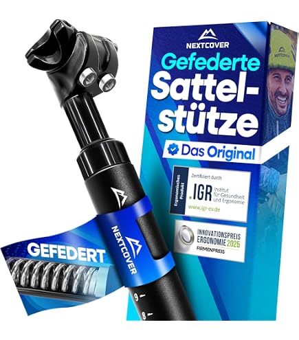 ergotec Glide Bicycle Suspension Seatpost 27.2 mm, Suspension Seatpost for E-Bike, MTB, Trekking Sports & Outdoors