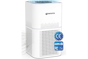 DAYETTE HEPA Luftreiniger Allergiker mit Luftqualitätssensor, Timer, Automodus, CADR 300m³/h für 120㎡ Große Räume, 22dB Air Purifier für Wohnung Raucherzimmer, Gegen 99.7% Schimmel Staub Tierhaare
