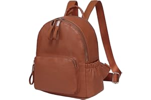 VASCHY Mochila Mujer Pequeña, Bolso Mochila Impermeable Bolso de Mano PU de Cuero Bolso de Hombro Casual Moda Bolso Ordenador para Viaje Universidad Trabajo Shopping