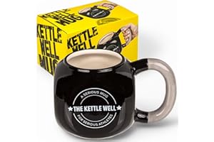 MIK FUNSHOPPING Tazza da caffè, tazza da tè, effetto kettlebell, 20 kg, in ceramica, 650 ml, nero/grigio