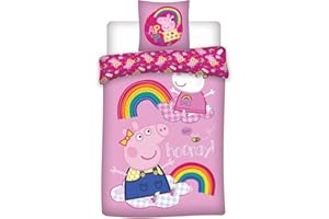 BrandMac Peppa Pig Bed Linen 135 x 200, 80 x 80 cm, Oeko-Tex